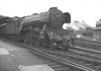 A3 no 60107 <I>'Royal Lancer'</I> leaving Newcastle Central on 25 August 1962 with the 5.10pm to Kings Cross.<br><br>[K A Gray 25/08/1962]