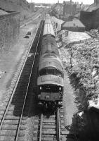 An EE Type 4 about to haul an unidentified down working into the Calton Tunnel on a Spring day in 1966.<br>
<br><br>[David Spaven //1966]