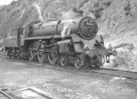 BR Standard class 4 4-6-0 no 75026 standing alongside Machynlleth shed in October 1961.<br><br>[K A Gray 02/10/1961]