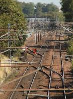 It can be a lonely job at times! Track inspection taking place at Elderslie on 25th August 2011<br><br>[Graham Morgan 25/08/2011]