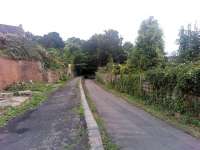 This is as near as I could remember to where I took my previous photograph [see image 25899] many years ago. The trackbed has been adopted by Sustrans for their 'Two Tunnels' scheme. There is already a cycle track to here from Radstock and on to Tucking Mill viaduct.<br><br>[John Thorn 05/09/2011]