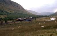 Ex-Oban oil heads south, here seen west of Tyndrum Lower in 1991.<br><br>[Ewan Crawford 25/09/1991]