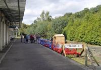 The defunct SNCF terminus at Bagnoles de la Orne, at the end of a short branch, coming off the line from Alencon to Avranches. Now employed as a Velorail (bicycle rail) enterprise. <br><br>[Peter Todd 07/09/2011]