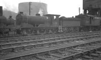 Modified class J36 no 65285 stands in the shed yard at Kipps on 25 September 1961. This was one of the locomotives with a cut down chimney and cab to cope with restricted clearance on the Gartsherrie branch.<br><br>[K A Gray 25/09/1961]