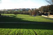 This view looks north from what was the trackbed of the Duke of Buccleuch's Tramway and later the Dalkeith Branch of the North British. Ahead was the Victoria Viaduct which has been demolished with very little, except the base of a pier, remaining to show where it was. The nearby New Cow road bridge is a clue to the location of the former viaduct. Behind the camera was Cowden Colliery served by the tramway and Cowdenfoot Colliery served by NB. December 2004.<br><br>[Ewan Crawford 26/12/2004]