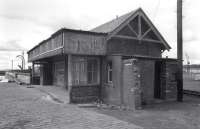 The Burntisland Ferry Booking Office in 1973, demolished a few years later to make way for a short-lived hovercraft operation. The lettering on the canopy reads GRANTON - BURNTISLAND FERRY - BOOKING OFFICE - PAY HERE<br>
<br><br>[Bill Roberton //1973]