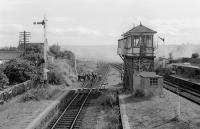 A permanent-way gang working on the Buchan branch trap points at Dyce station in September 1977.<br>
<br><br>[Bill Roberton /09/1977]