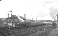 Photograph looking across the WCML towards Carstairs No 2 signal box, thought to have been taken in mid 1965.<br><br>[K A Gray //1965]