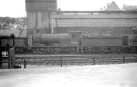 Class J35 0-6-0 no 64463 in the shed yard at Hawick on 3 August 1959. <br><br>[Robin Barbour Collection (Courtesy Bruce McCartney) 03/08/1959]