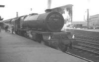 Stanier Pacific no 46200 <I>'The Princes Royal'</I> stands at platform 1 at Carlisle station on 14 July 1962 having just taken over the 10am Euston - Aberdeen train. [See image 39118]<br><br>[K A Gray 14/07/1962]