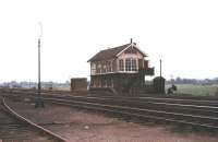 The old signal box at Sandy, Bedfordshire, on the ECML, photographed in the summer of 1974.<br><br>[Ian Dinmore /06/1974]