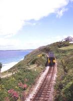 A DMU skirting Carbis Bay on the St Ives branch in 1991.<br><br>[Ian Dinmore //1991]