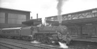 Corkerhill standard class 5 4-6-0 no 73120 at Carlisle on 10 July 1965 with the 8.37am Glasgow Central - St Pancras.<br><br>[K A Gray 10/07/1965]