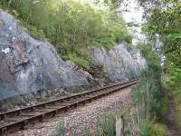 Kyle extension line at Plockton in September 2011 showing rock fall protection.<br><br>[Alistair MacKenzie 18/09/2011]