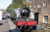 No 7822 'Foxcote Manor', the 'guest' locomotive at the NYMR Autumn Steam Gala, photographed at Grosmont station on 1 October 2011. Unfortunately NYMR's Standard Class 4 4-6-0 no 75029 was not ready in time to make an appearance at this event [see image 28429].<br><br>[Colin Miller 01/10/2010]