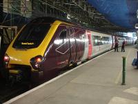 A 5 car Voyager with engines shut down stands silently at Edinburgh Waverley in east end bay Platform 4 shortly before heading south on the 17.08 CrossCountry service to Bristol Temple Meads on 4 October.<br><br>[David Pesterfield 04/10/2011]