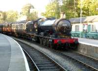 Q6 no 63395 brings the 16.30 from Grosmont into Pickering on 28 September 2011. The driver is in the cab on this occasion [see image 35903].<br><br>[Colin Miller 28/09/2011]