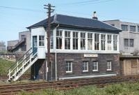 Lochend Junction signal box in the late spring of 1971. The spur to Lochend North passes behind the box while the junction points of the London Road and Easter Road lines are immediately in front of it.<br>
<br><br>[Bill Jamieson //1971]