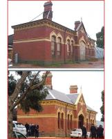 Above is the sad sight of Maldon station in October 2010 [see image 35920] seriously damaged by fire a year previously. Below is the station fully rebuilt on 28 August 2011, the official re-opening date.<br>
<br><br>[Colin Miller Collection 28/08/2011]