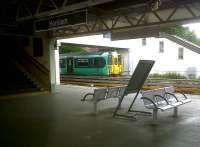 Emu stabled alongside Horsham station on Saturday 2nd July 2011.<br><br>[Ken Strachan 02/07/2011]