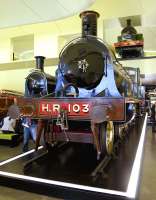 Glasgow's Riverside Museum on 9 October 2011, with CR 123 and HR 103 side by side, while GSWR no 9 looks to be taking a hieder off the mezzanine level.<br>
<br><br>[Bill Roberton 09/10/2011]