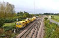 A PW ballaster stabled in the sidings at Woodborough on 12 October.<br><br>[Peter Todd 12/10/2011]