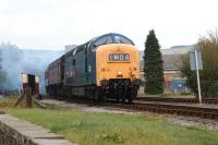 Deltic 55019 <I>Royal Highland Fusilier</I> departs from Rawtenstall on the East Lancashire Railway on 15 October 2011 during the 'Deltic weekend' which saw 5 members of the class in operation.<br>
<br><br>[John McIntyre 15/10/2011]