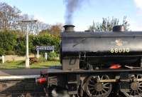 0-6-0ST no 68030, departing from Sheringham Station on the North Norfolk Railway with the 1030 train to Holt on 19 October 2011.<br><br>[Peter Todd 19/10/2011]