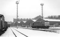 An unidentified class 26 shunts the yard at Leith Walk East on a snowy February day in 1978.<br>
<br><br>[Bill Roberton /02/1978]