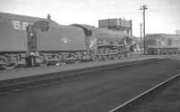 Royal Scot no 46115 <I>'Scots Guardsman'</I> stands on Kingmoor shed in early 1966 a short time after withdrawal by BR. The locomotive is now preserved [see image 33757].<br><br>[K A Gray //1966]