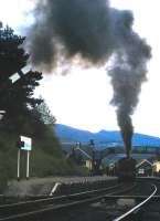 No 48 'makes smoke' as she leaves Boat of Garten in 1979. <br>
<br><br>[Colin Miller //1979]
