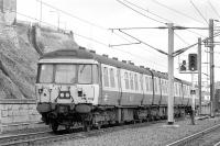 311 104 stabled at Edinburgh Waverley on 1 April 1991 between driver training duties on the North Berwick branch.<br><br>[Bill Roberton 01/04/1991]