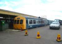 Preserved BR Class 101 DMU no L836 receives attention at Dereham on 24 June 2011 [see image 36181].<br><br>[Bruce McCartney 24/06/2011]