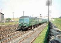 An Edinburgh Waverley - Glasgow Queen Street DMU photographed heading west through Saughton Junction on 23 June 1958. <br><br>[A Snapper (Courtesy Bruce McCartney) 23/06/1958]