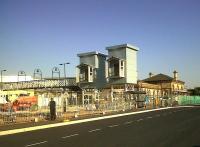 The answer to the age old question: do you build the lift shafts or the new footbridge first? Work in progress at Loughborough Midland in September 2011 to keep our Team GB Olympic athletes happy [see image 35953].<br><br>[Ken Strachan 30/09/2011]