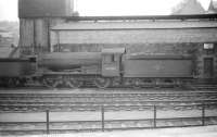 J39 0-6-0 no 64986 stands alongside Hawick shed in July 1958.<br><br>[Robin Barbour Collection (Courtesy Bruce McCartney) 26/07/1958]