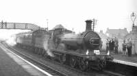 Ex-GNSR 4-4-0 no 49 <I>Gordon Highlander</I> makes a photostop at Bellshill with a Branch Line Society railtour from Glasgow Central on 16 October 1965.<br><br>[K A Gray 16/10/1965]