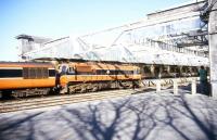 A train from Dublin Connolly arrives at Sligo in bright sunshine in April 1996.  <br><br>[Ian Dinmore /04/1996]