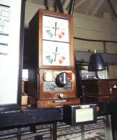 Inside Crewe Junction signal box, Shrewsbury, 26 October 1989. <br><br>[Ian Dinmore 26/10/1989]