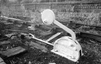 A North British Railway point lever photographed at Leith Walk East in 1975.<br><br>[Bill Roberton //1975]