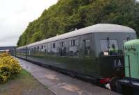 Two vehicles from the preserved Class 126 set at Bridge of Dun in the 1992.<br><br>[John McIntyre 09/08/1992]