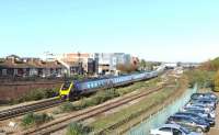 A CrossCountry service heading in the Southampton direction after leaving Eastleigh on 17 November 2011. <br><br>[Peter Todd 17/11/2011]