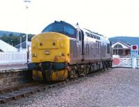 'Royal Scotsman' locomotive no 37416 stabled at Aviemore station in September 2004 on the connection to the Strathspey Railway lines. The train was on a visit to Boat of Garten at the time.<br><br>[John Furnevel 16/09/2004]