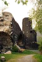 Part of the remains of the Ludendorff Railway Bridge at Remagen on the Rhine south of Bonn, seen here in 1997. The last Rhine bridge standing on the western front when the Allies took it on 7/8 March 1945. The main span collapsed into the river ten days later.<br><br>[Colin Miller //1997]