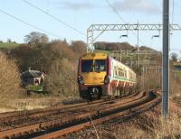 334022 heads east towards Dalreoch on 22 November 2011 shortly after leaving Cardross.<br><br>[John McIntyre 22/11/2011]