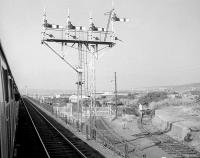 Looking over the Inverness Harbour branch in 1973. [See image 9215]<br><br>[Bill Roberton //1973]