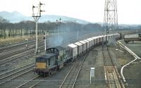 The afternoon trip working from Leith Docks taking grain to the North British distillery at Gorgie approaches Portobello East Junction on 13th April 1970 behind Clayton No. 8561.<br><br>[Bill Jamieson 13/04/1970]