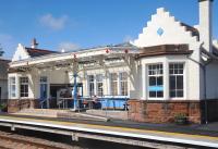 The re-opening day at Laurencekirk on 18 May 2009, with passengers awaiting the arrival of an Aberdeen train.<br><br>[Brian Taylor 18/05/2009]