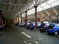 Blue cars only please. The train shed for the MR/S&D station at Bath Green Park in December 2010, now a car park for the local Sainsbury's.<br><br>[Ken Strachan 28/12/2010]