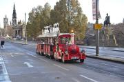 A 'road train' providing a Tram Substitution service along Princes Street on 6 December.<br><br>[Bill Roberton 06/12/2011]